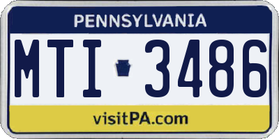PA license plate MTI3486