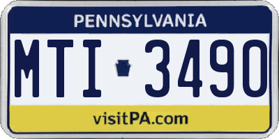 PA license plate MTI3490