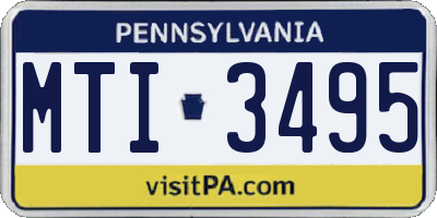 PA license plate MTI3495