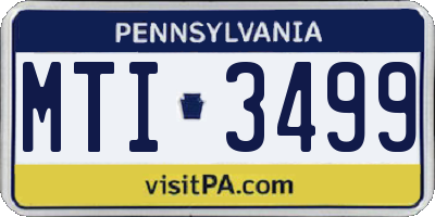 PA license plate MTI3499