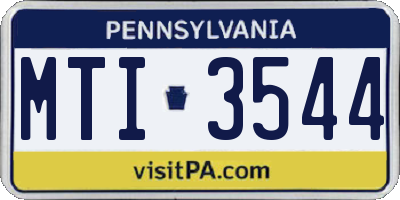 PA license plate MTI3544