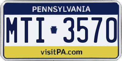 PA license plate MTI3570