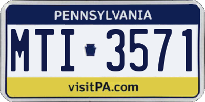 PA license plate MTI3571