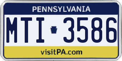 PA license plate MTI3586