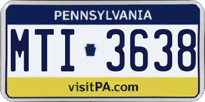 PA license plate MTI3638
