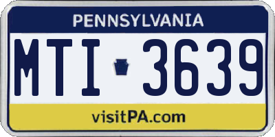PA license plate MTI3639