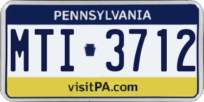 PA license plate MTI3712