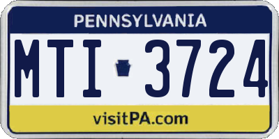 PA license plate MTI3724