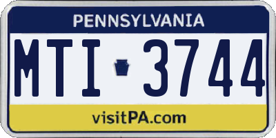 PA license plate MTI3744