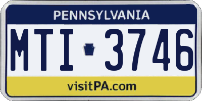 PA license plate MTI3746