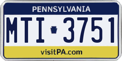 PA license plate MTI3751