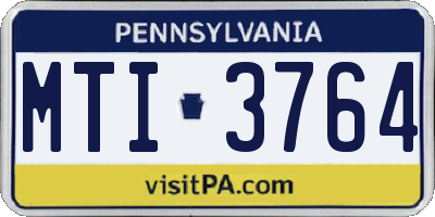 PA license plate MTI3764