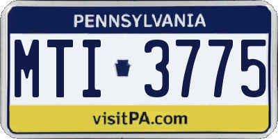 PA license plate MTI3775