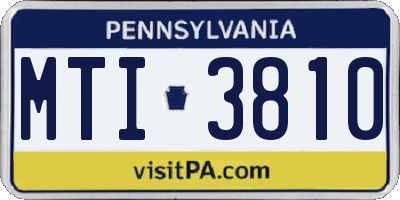 PA license plate MTI3810