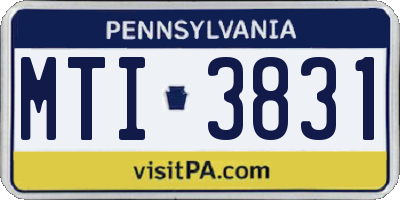 PA license plate MTI3831
