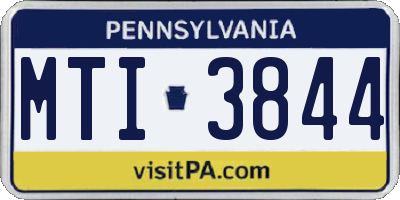 PA license plate MTI3844