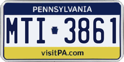 PA license plate MTI3861