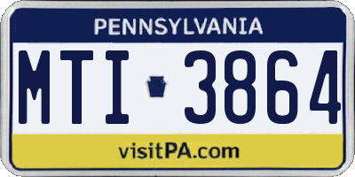 PA license plate MTI3864