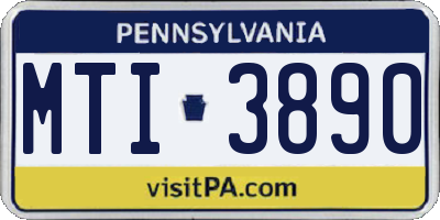 PA license plate MTI3890