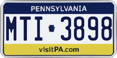 PA license plate MTI3898