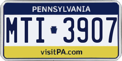 PA license plate MTI3907
