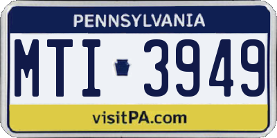 PA license plate MTI3949