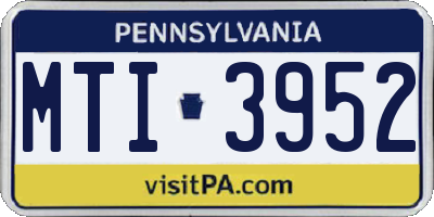 PA license plate MTI3952