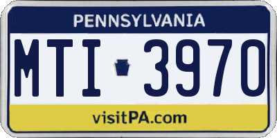 PA license plate MTI3970