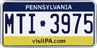 PA license plate MTI3975