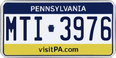 PA license plate MTI3976