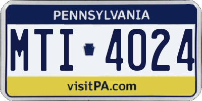 PA license plate MTI4024