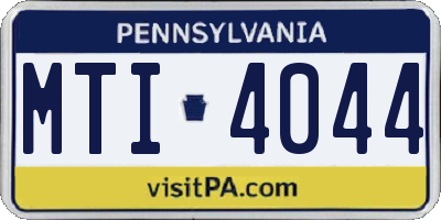 PA license plate MTI4044