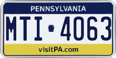 PA license plate MTI4063