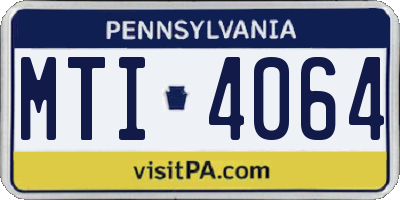 PA license plate MTI4064