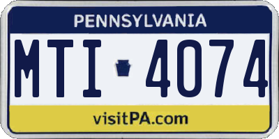 PA license plate MTI4074