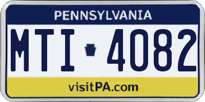 PA license plate MTI4082