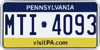 PA license plate MTI4093