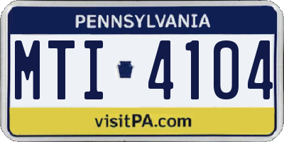 PA license plate MTI4104