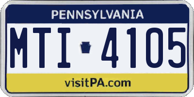PA license plate MTI4105