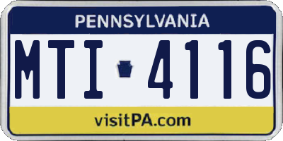 PA license plate MTI4116