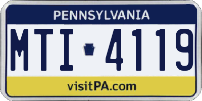 PA license plate MTI4119