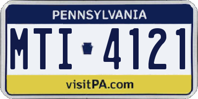 PA license plate MTI4121