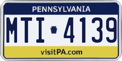 PA license plate MTI4139