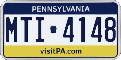 PA license plate MTI4148