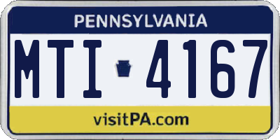 PA license plate MTI4167