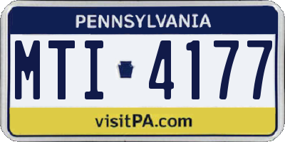 PA license plate MTI4177