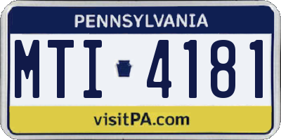 PA license plate MTI4181