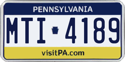 PA license plate MTI4189