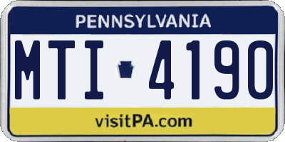 PA license plate MTI4190