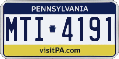 PA license plate MTI4191